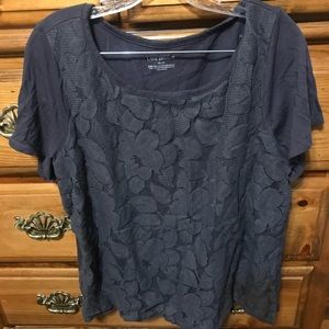 Lane Bryant Grey Leave Lace Front